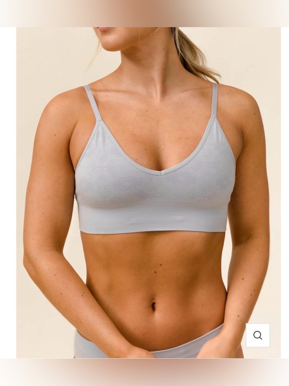 Branwyn Essential Bralette Merino Wool in Luna Gray , XL